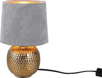 Lampë tavoline Netlighting Sophia, 26cm, sokëll E14, ari gri