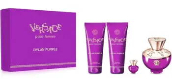 Set për femra Versace Ladies Pour Femme Dylan Purple, EDP 100 ml + 5 ml,xhel dushi 100 ml + losion trupi 100 ml