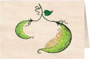 Kartolinë druri Cozywood Wooden Card C6 Birth Bean, me zarf, natyrale