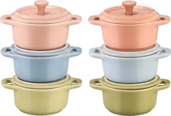 Set mini tenxhere qeramike Staub Ceramics Macaron, 6 copë, ngjyra të përziera pastel