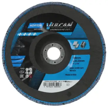 Disk bluarës Norton Vulcan R842, flap, për çelik dhe inox, blu