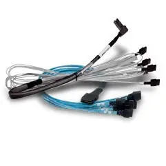 Kabllo SAS Broadcom BCM, SFF-8654 x8 në 2x SFF-8643 x4, 1m, e bardhë