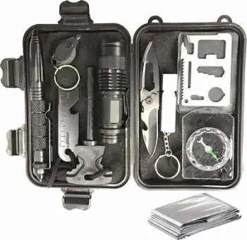 Set mbijetese AG772A, 10 në 1, kuti taktike, i zi