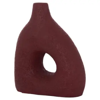 Vazo dekorative tavoline Decant HM4667.06M, terrakotë, 17x6.5x20 cm, e kuqe bordo