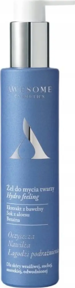 Xhel pastrues fytyre Awesome Cosmetics Hydro Feeling, për lëkurë të ndjeshme, 100ml, blu