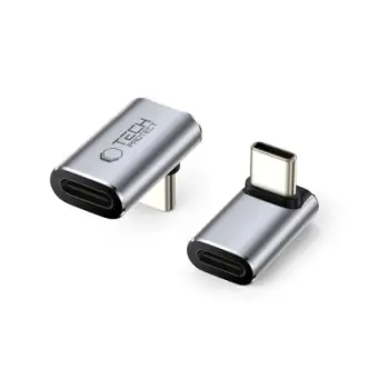 Adapter këndor USB-C Tech-Protect Ultraboost AA02, USB4 40Gbps, 100W, gri