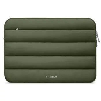 Këllëf laptopi Tech-Protect Fluffy, 15-16", me zinxhir, jeshile army