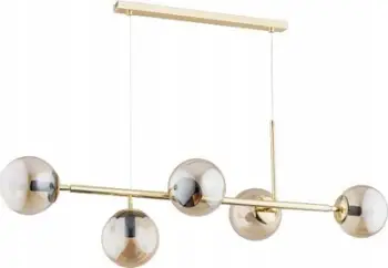 Llambadar tavani Dania Hanging Light, dizajn modern, sfera xhami, ngjyrë ari