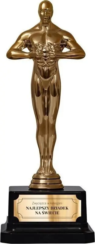 Statujë dhurate Be Happy Gifts Winner Grandpa, 19.5 cm, material sintetik, ngjyrë ari me bazë të zezë
