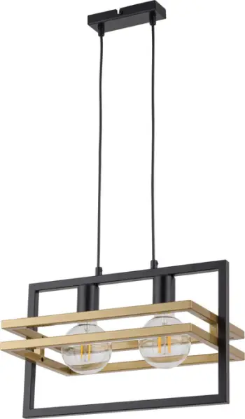 Lampë varëse Sigma Lighting MERCI 2 32389, 2xE27, çelik, e zezë me ari