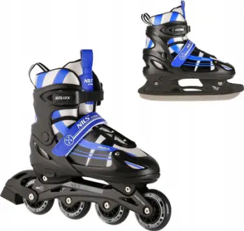 Patina 2n1 Nils NH18366, madhësi e rregullueshme 39-42, inline dhe akulli, bardhë e kuqe