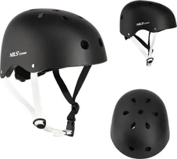 Helmetë mbrojtëse Nils Extreme MTW001, 58-61 cm, për patina dhe biçikletë, e zezë