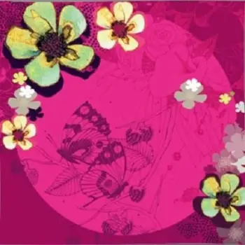 Kartolinë dhurate Clear Creations Swarovski Square CL2905, motiv lulesh, fuchsia