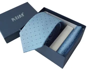 Set kravatë dhe shami N.Ties BKKM 012, kaltër / zi