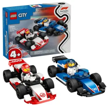 Lodër ndërtuese LEGO City 60464 F1 Williams dhe Haas, 92 pjesë, shumëngjyrëshe