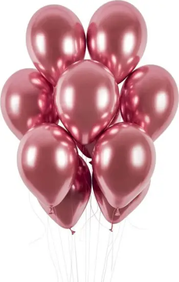 Balona latex Gemar Chrome Pink GB120, 33cm, set 50 copë, rozë me shkëlqim