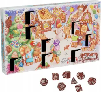 Kalendar adventi me zare Q-Workshop Advent Dice Calendar 05, 24 dritare, set 8 zare, shumëngjyrësh