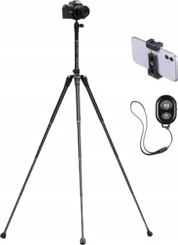 Tripod fotografik K&amp;F Concept KF09.120, 30-170cm, me telekomandë Bluetooth, i zi
