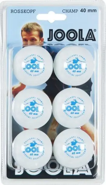 Topa pingpongu JOOLA Rosskopf Champ, 40mm, set 6 copë, të bardhë