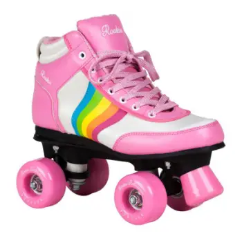Patina me rrota Rookie Forever V2 Disco Roller, për të rritur, rozë Rainbow