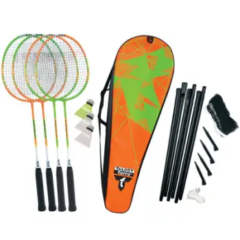 Set badminton Talbot Torro 4-Attacker Plus, 4 raketa, 3 kokrra, me rrjetë