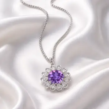 Varëse elegante me gur vjollcë të kristalizuar – shkëlqim që tërheq çdo shikim