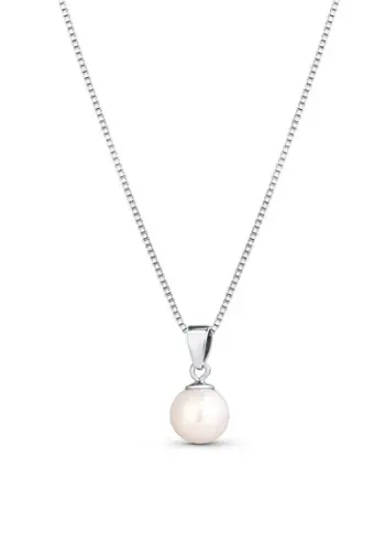 Qafore për femra JwL Luxury Pearls JL0834, 45cm, e bardhë/argjendtë