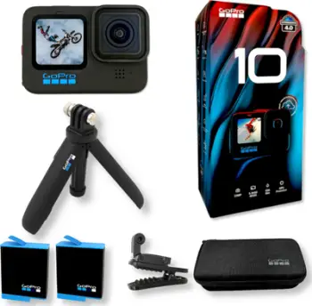 Kamerë aksion GoPro HERO10 Black, paketë me aksesorë, rezolucion 5.3K, e zezë