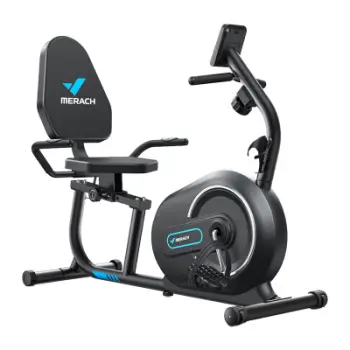 Biçikletë recumbent magnetike Merach MR-S08B1, 8 nivele rezistence, Bluetooth, e zezë