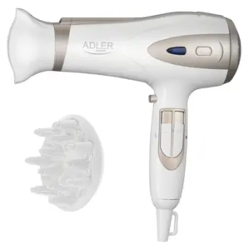 Tharëse flokësh Adler AD 2248, 2200W, jonizuese me difuzor dhe koncentrator, e zezë