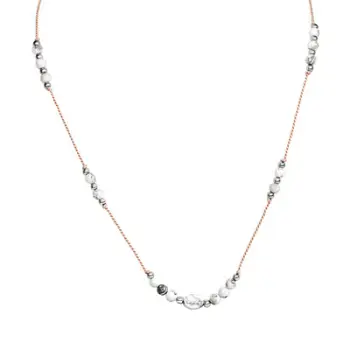 Qafore me rruaza Howlite Agato, bezhë