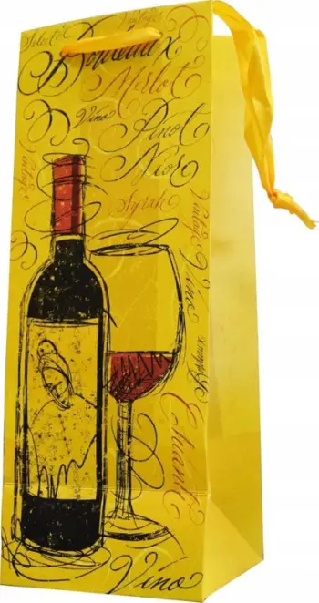 Qese letre dekorative për shishe vere Canpol TL-50, 12.7x33x11.3 cm, e artë