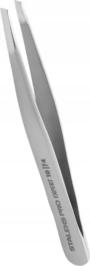 Pincetë për vetulla Staleks Expert 10 Type 4, profesionale, çelik inox, argjendtë