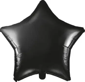 Balonë folie PartyDeco Star, 48 cm, në formë ylli, e zezë