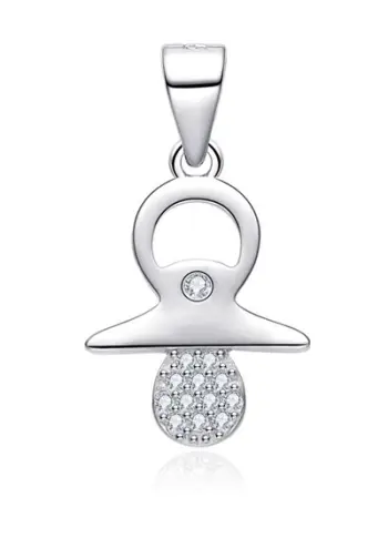Pendant për qafore Moiss Pacifier P0000792, i argjendtë/ transparent
