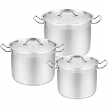 Set tenxheresh MR 3518, 6 elemente, inoks, 12l 15l 18l, argjendtë