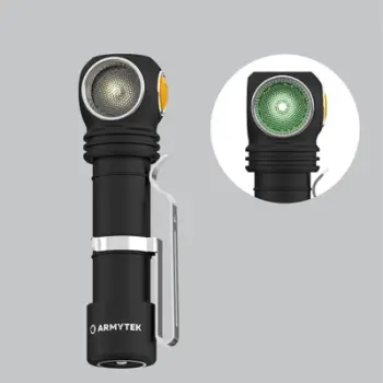 Elektrik dore Armytek Wizard WG, dritë e bardhë dhe jeshile, i zi