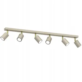 Lampë tavani Striper Béov Gold, 6 spote, tuba të rregullueshëm, ngjyrë ari