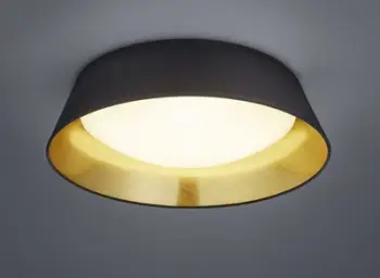 Llambë tavanore Reality Leuchten Ponts, LED, formë e rrumbullakët, e zezë dhe e artë