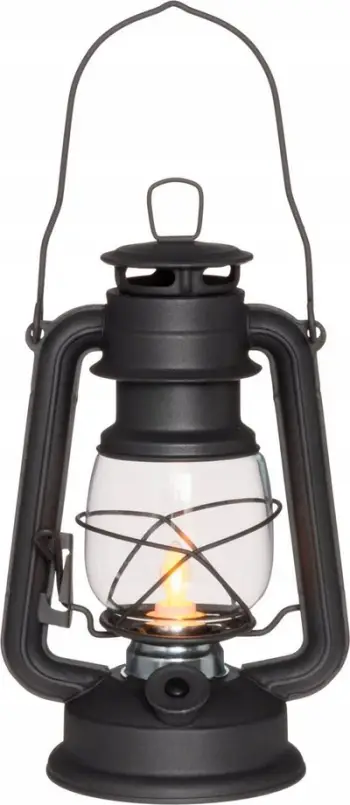 Fener dekorativ LED Tormilatern Hall, flakë drithëruese, 24 cm, i zi