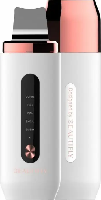 Spatulë ultratingujsh Beautifly B‑Scrub Pro, multifunksionale, karikim pa tela, e bardhë