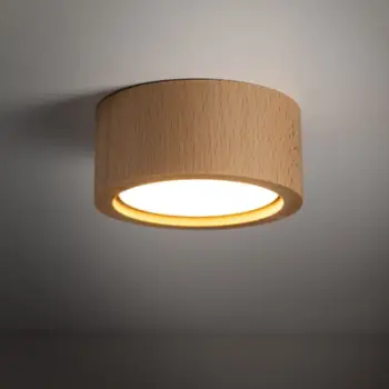 Llambë tavani Licht-Erlebnisse Colin, GX53, Ø9.5cm, dru ahu natyral