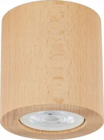 Spot tavanor TK Lighting Eve Downlight, dru fagu, Ø 8 cm, GU10, ngjyrë druri natyrale