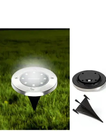 Lampë solare oborri Domoletti TH012D-2, 1 LED, me kunj toke, inox