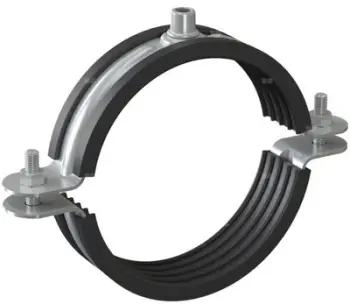 Kllapë fikse për tuba UWG UWG-450 BK, metal i galvanizuar, veshje PVC, e zezë