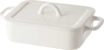 Enë pjekjeje drejtkëndore La Porcellana Poppi, porcelan, 22 x 13 x 5 cm, e bardhë