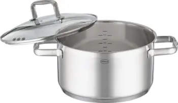 Tenxhere e thellë Rosle Charm, inox, 24cm, argjendtë
