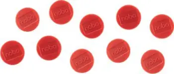 Magnetë për tabelë Nobo, 32mm, paketë 10 copë, të kuq