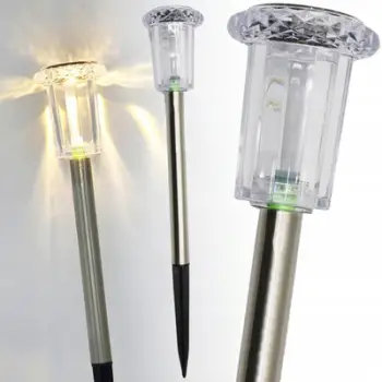Lampë diellore kopshti Saska Garden Crystal Inox, LED, 33cm, inox
