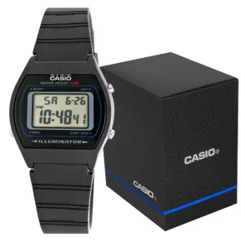 Ora dore Casio Retro W-202-1AVEF, digjitale, rezistente ndaj ujit 5 bar, e zezë
